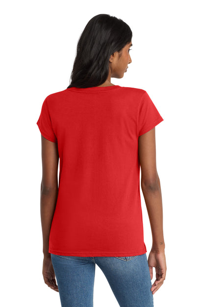 District Women's Re-Tee V-Neck DT8001 Ruby Red