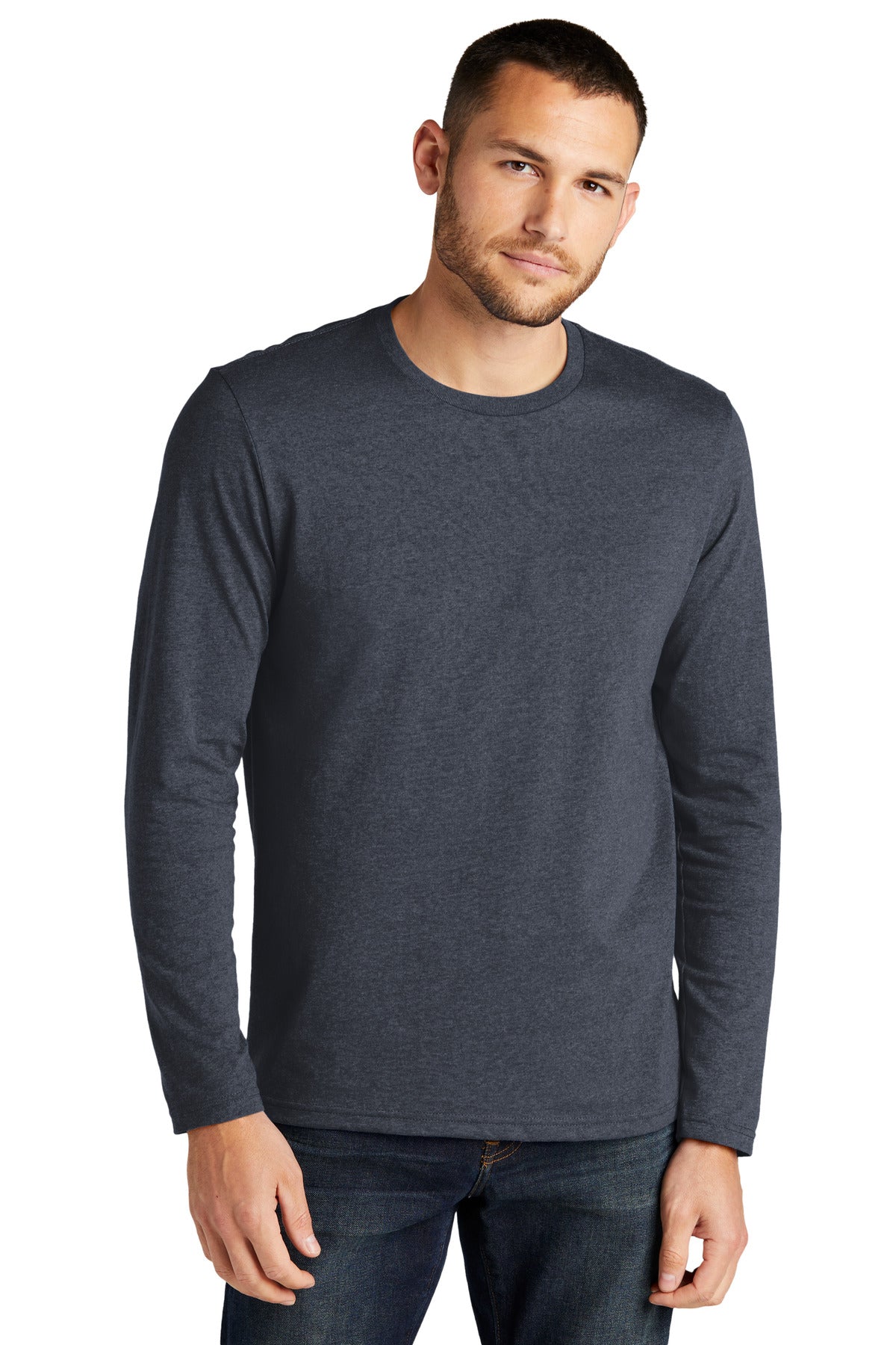 District Re-Tee Long Sleeve DT8003 Heathered Navy