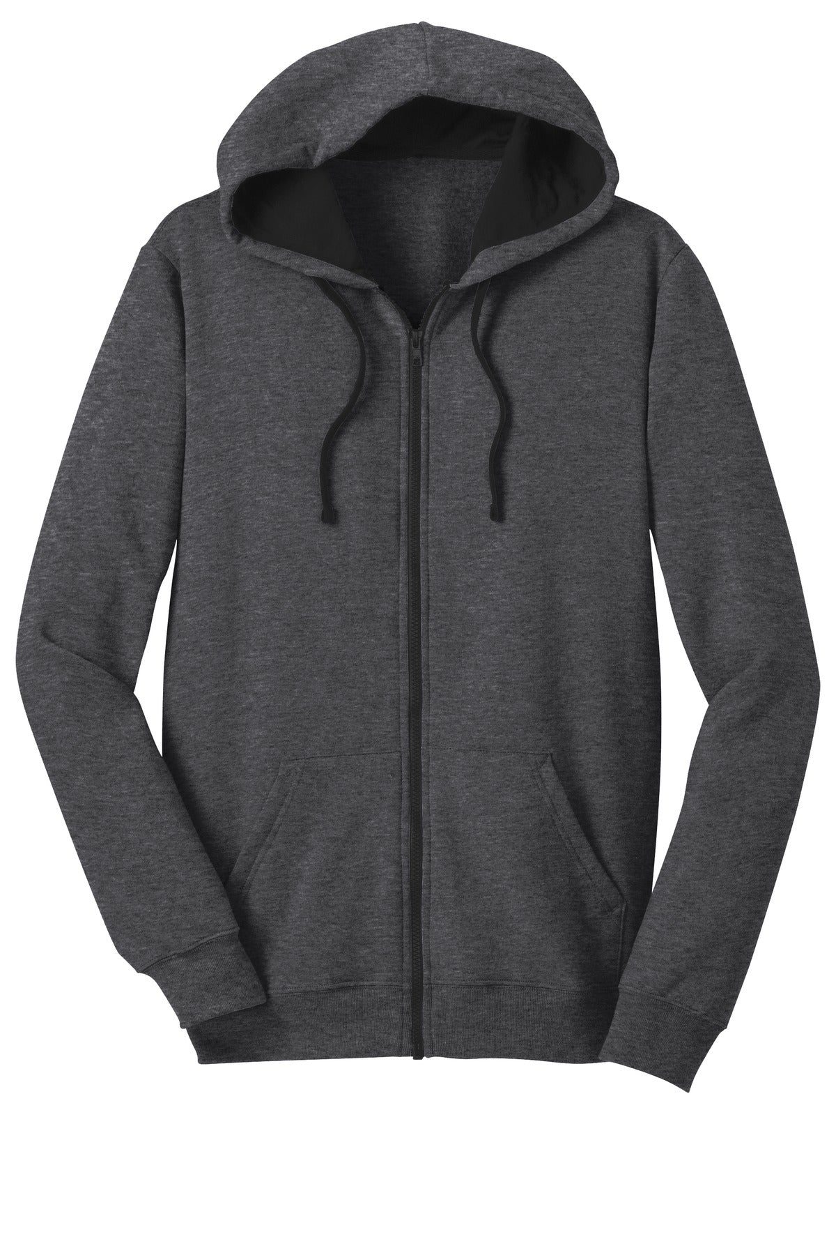 District The Concert Fleece Full-Zip Hoodie DT800 Heathered Charcoal