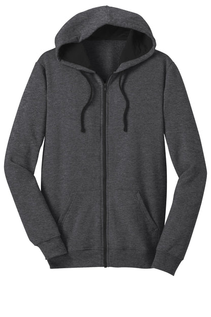 District The Concert Fleece Full-Zip Hoodie DT800 Heathered Charcoal