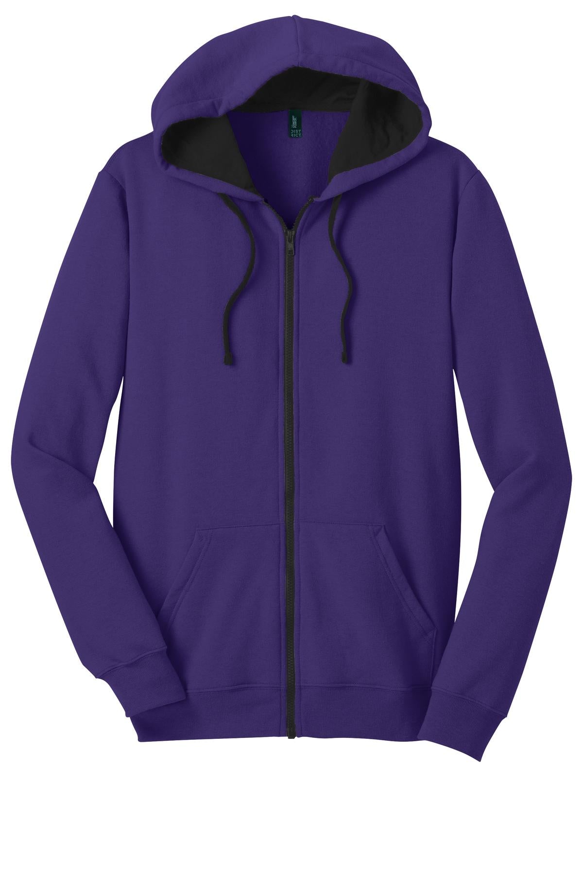 District The Concert Fleece Full-Zip Hoodie DT800 Purple