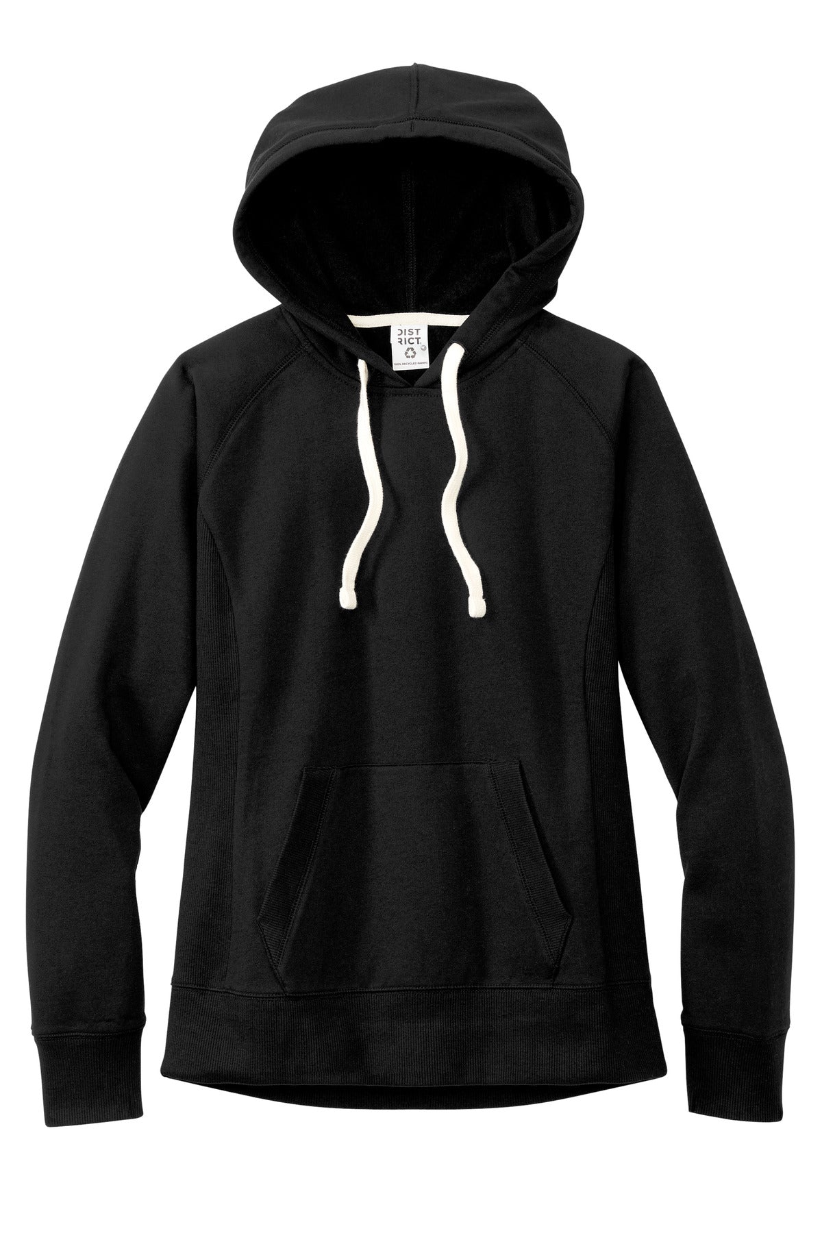 District Women's Re-Fleece Hoodie DT8101 Black