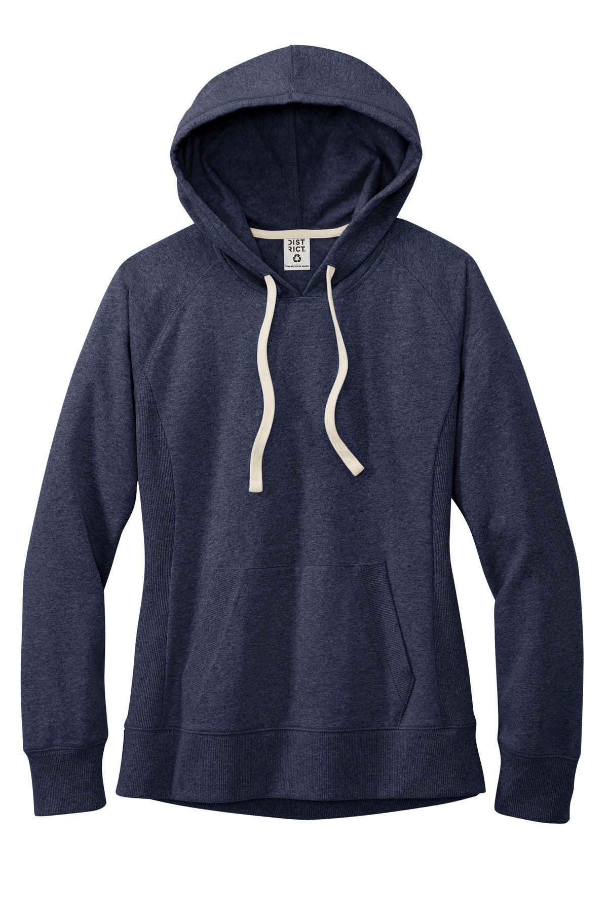 District Women's Re-Fleece Hoodie DT8101 Heathered Navy