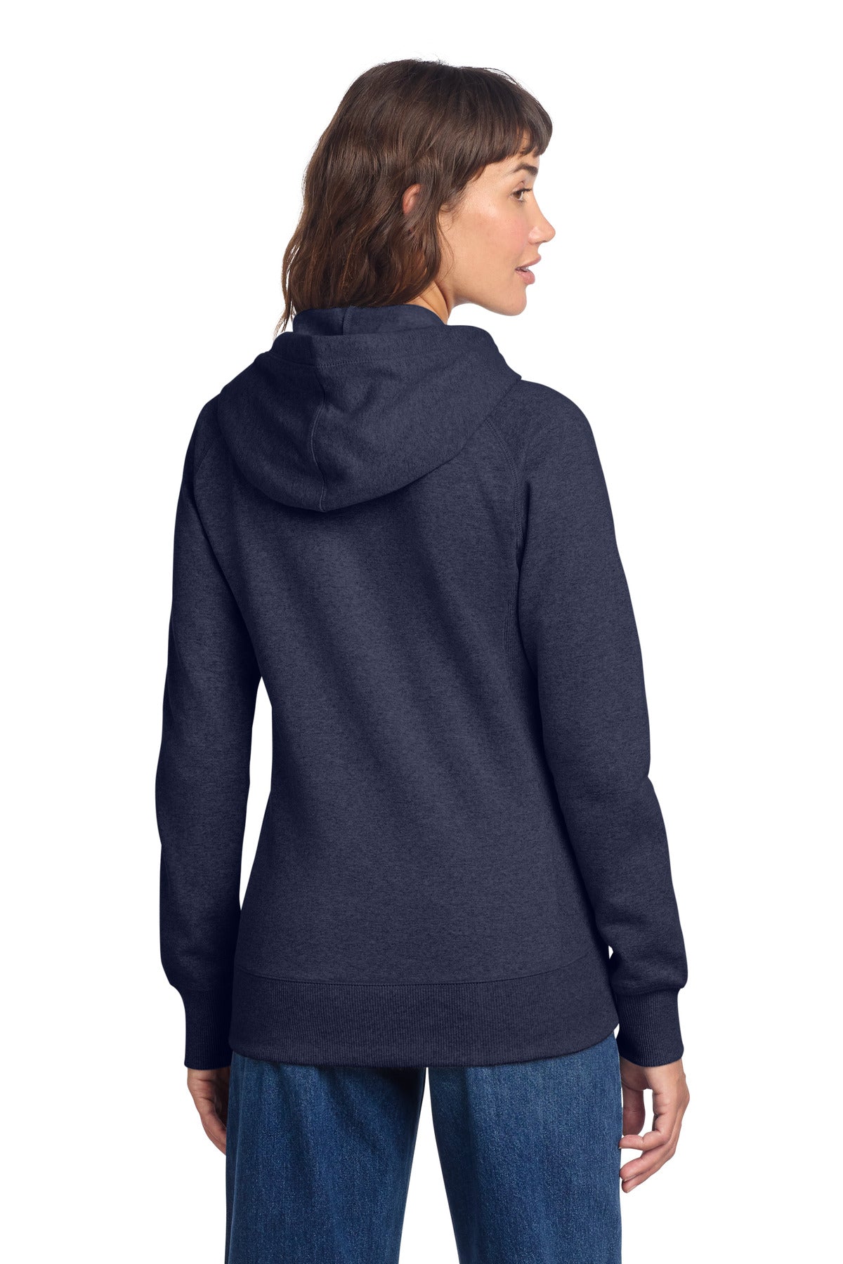 District Women's Re-Fleece Hoodie DT8101 Heathered Navy