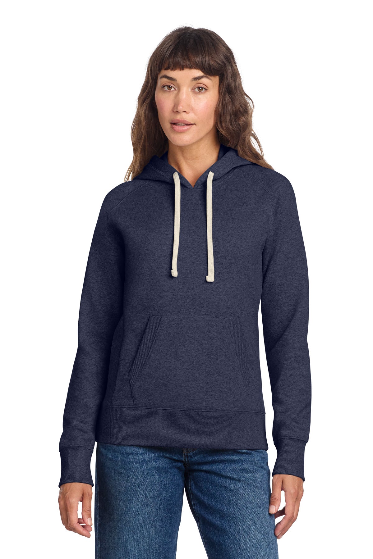 District Women's Re-Fleece Hoodie DT8101 Heathered Navy