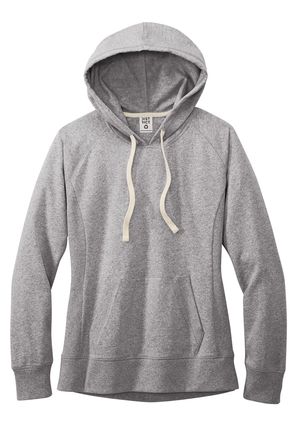 District Women's Re-Fleece Hoodie DT8101 Light Heather Grey