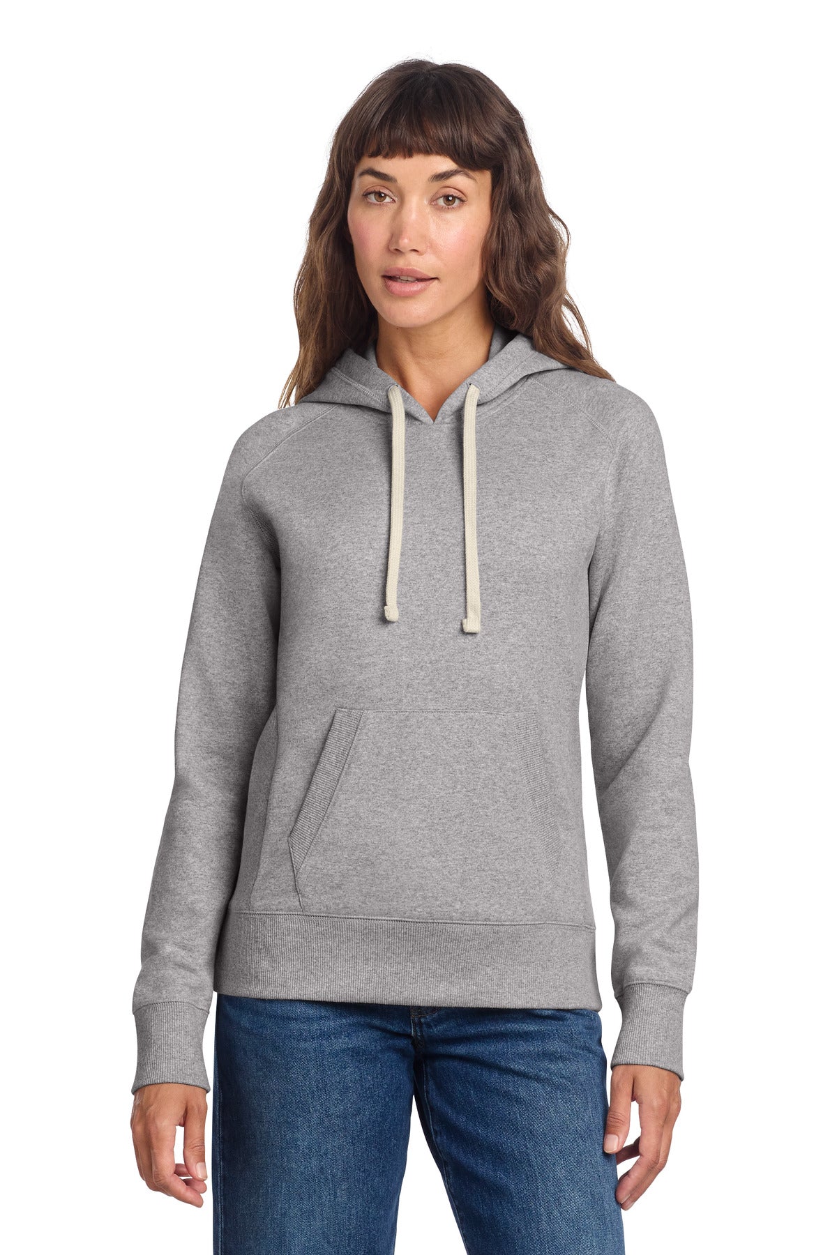 District Women's Re-Fleece Hoodie DT8101 Light Heather Grey