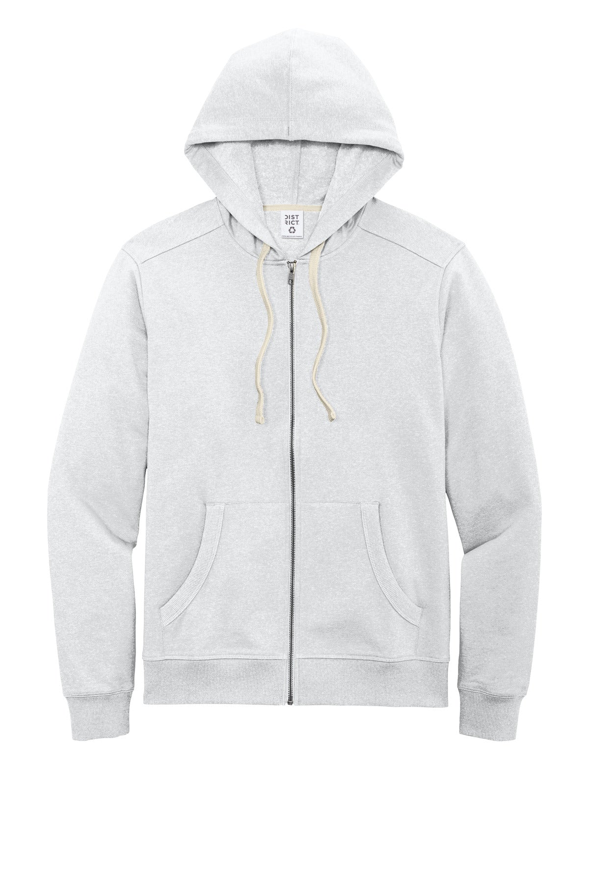 District Re-FleeceFull-Zip Hoodie DT8102 Ash