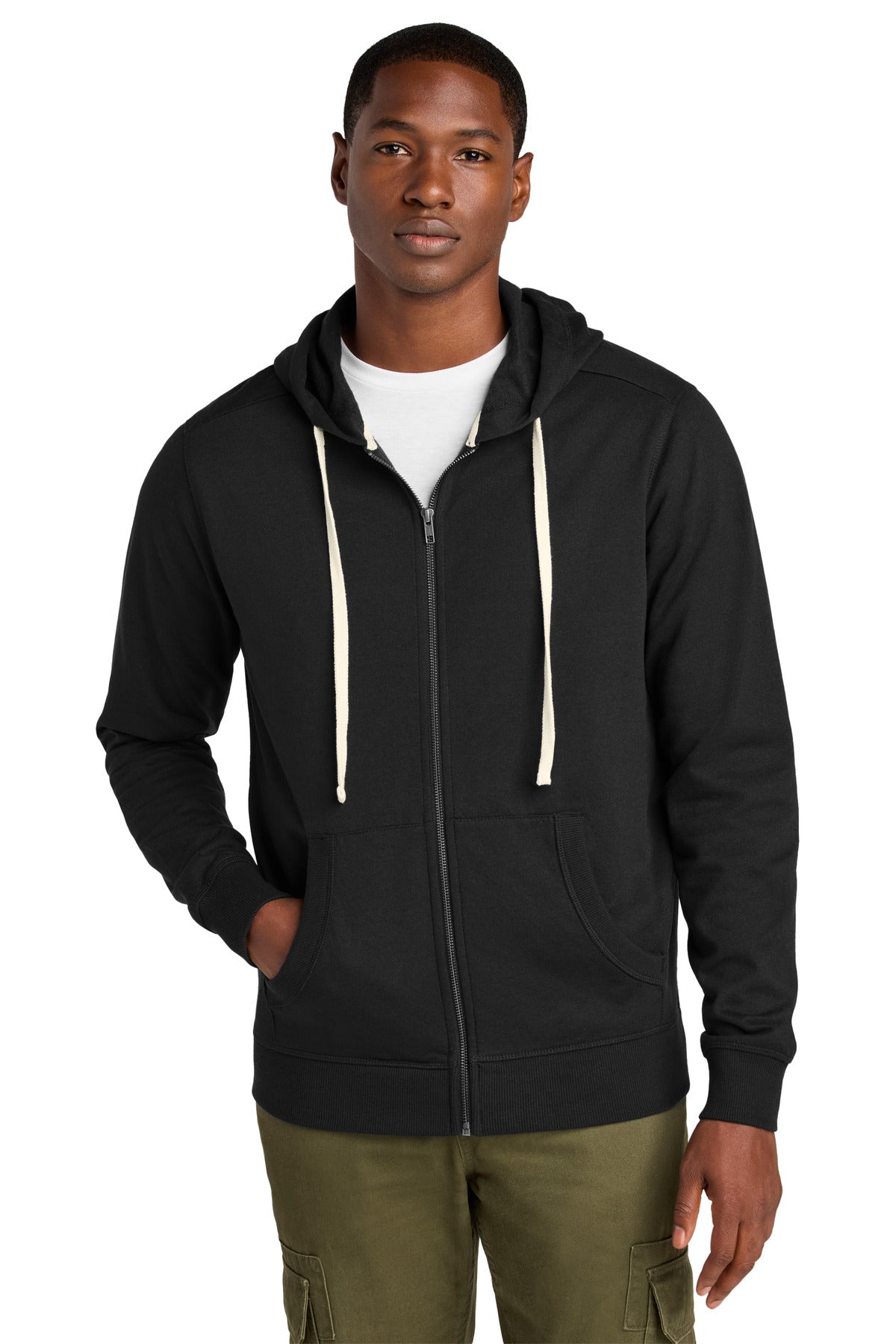 District Re-FleeceFull-Zip Hoodie DT8102 Black