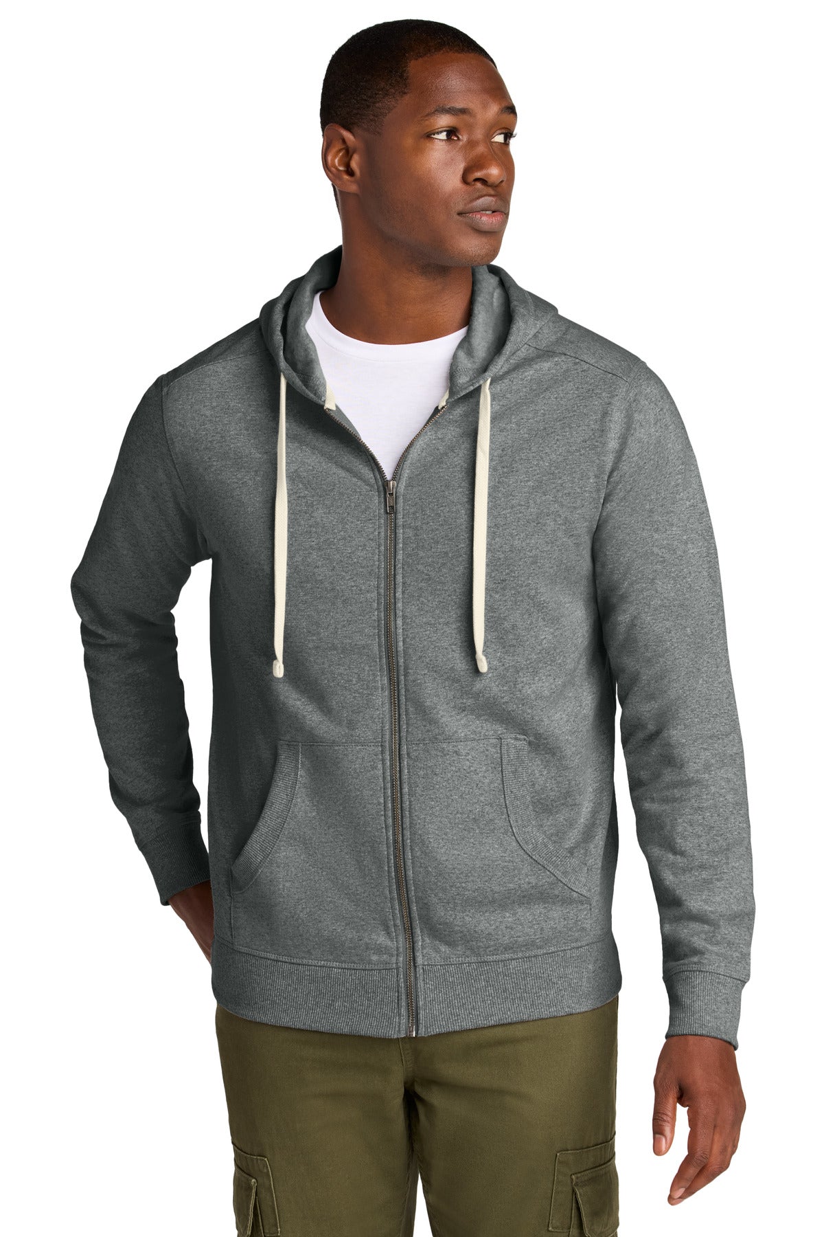 District Re-FleeceFull-Zip Hoodie DT8102 Deep Grey Heather
