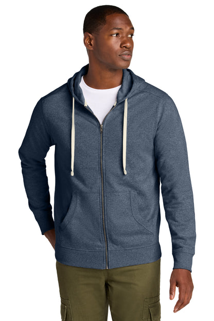 District Re-FleeceFull-Zip Hoodie DT8102 Heathered Navy