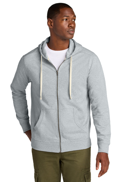 District Re-FleeceFull-Zip Hoodie DT8102 Light Heather Grey