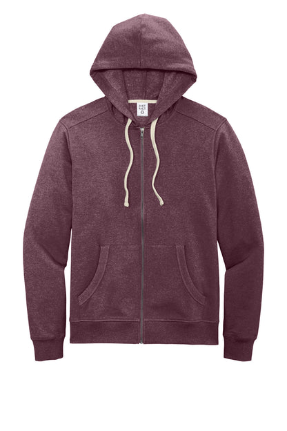 District Re-FleeceFull-Zip Hoodie DT8102 Maroon Heather
