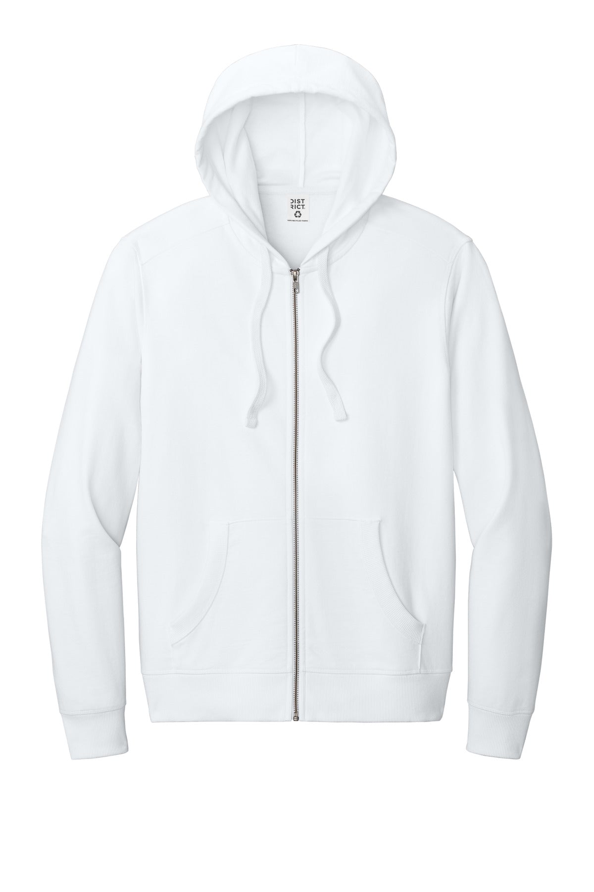 District Re-FleeceFull-Zip Hoodie DT8102 White