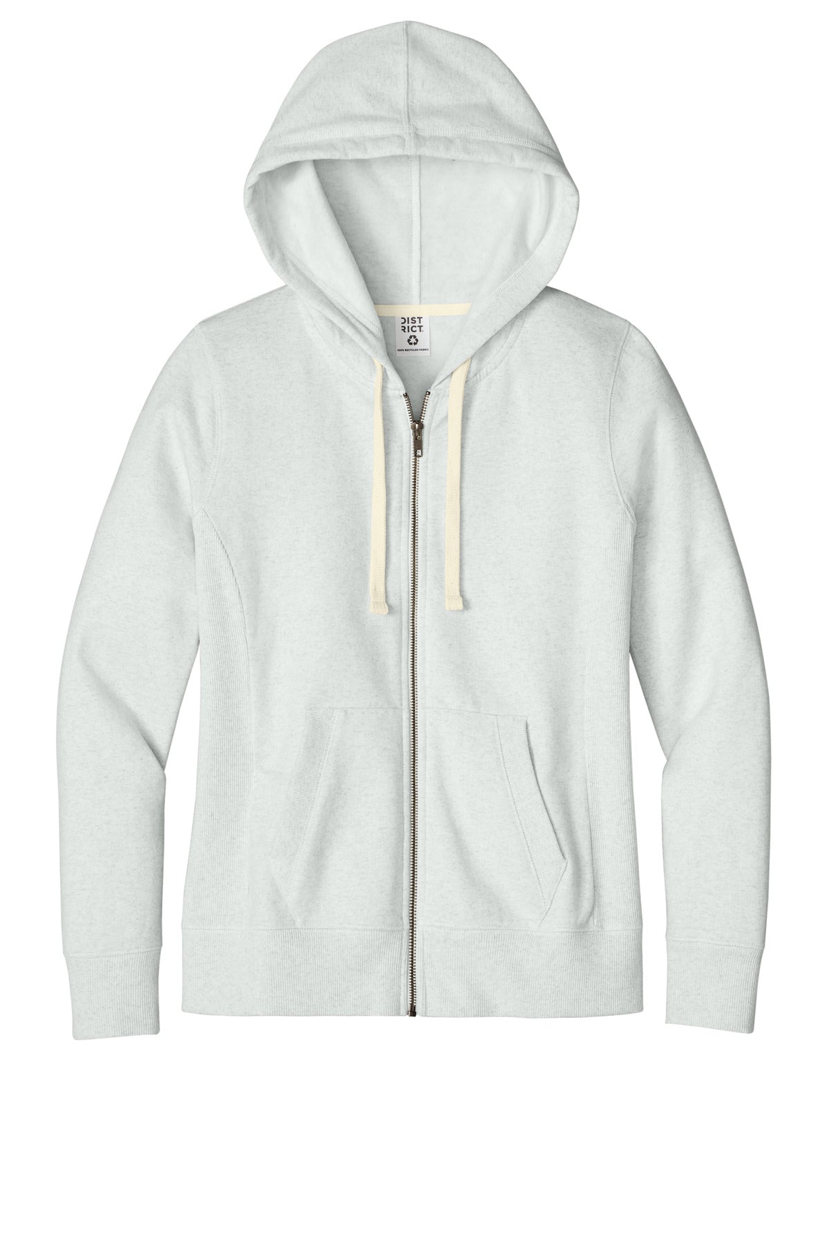 District Women's Re-FleeceFull-Zip Hoodie DT8103 Ash