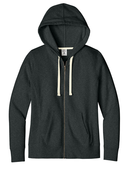 District Women's Re-FleeceFull-Zip Hoodie DT8103 Charcoal Heather