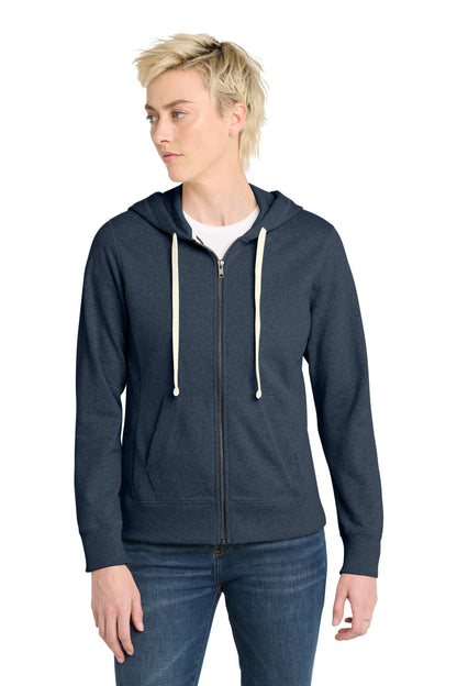 District Women's Re-FleeceFull-Zip Hoodie DT8103 Heathered Navy