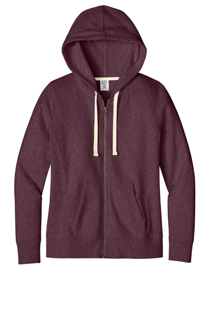 District Women's Re-FleeceFull-Zip Hoodie DT8103 Maroon Heather
