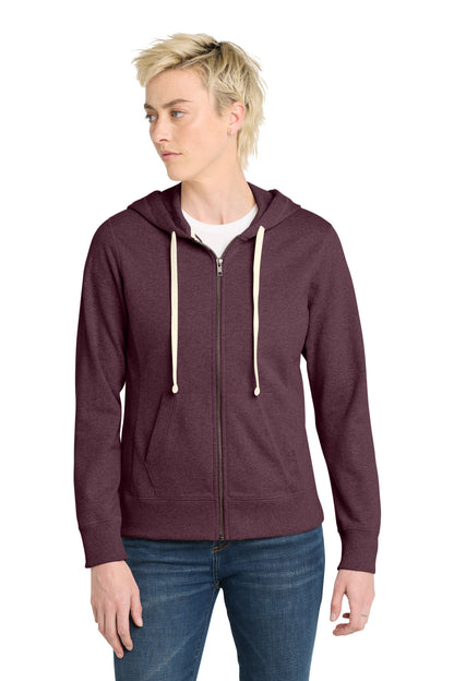 District Women's Re-FleeceFull-Zip Hoodie DT8103 Maroon Heather