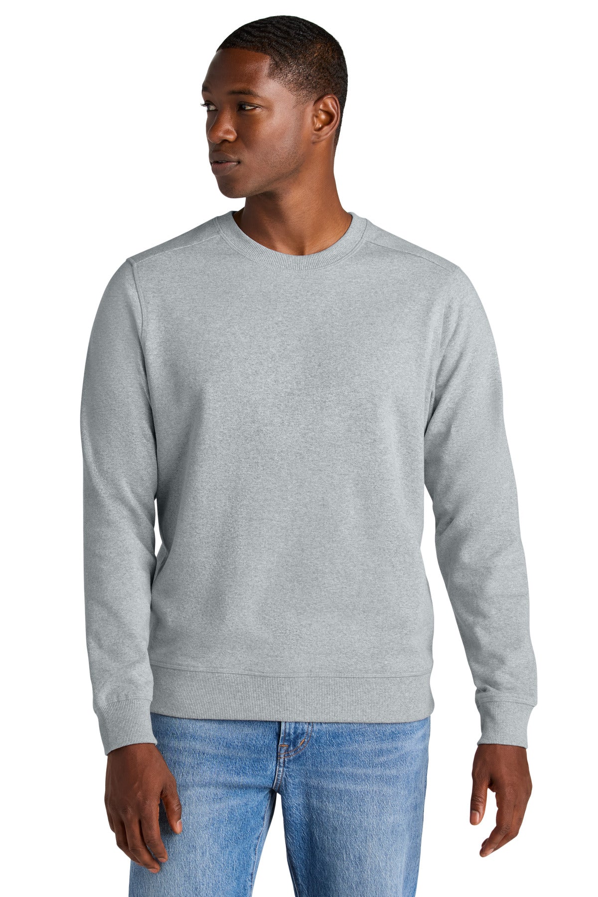 District Re-FleeceCrew DT8104 Light Heather Grey