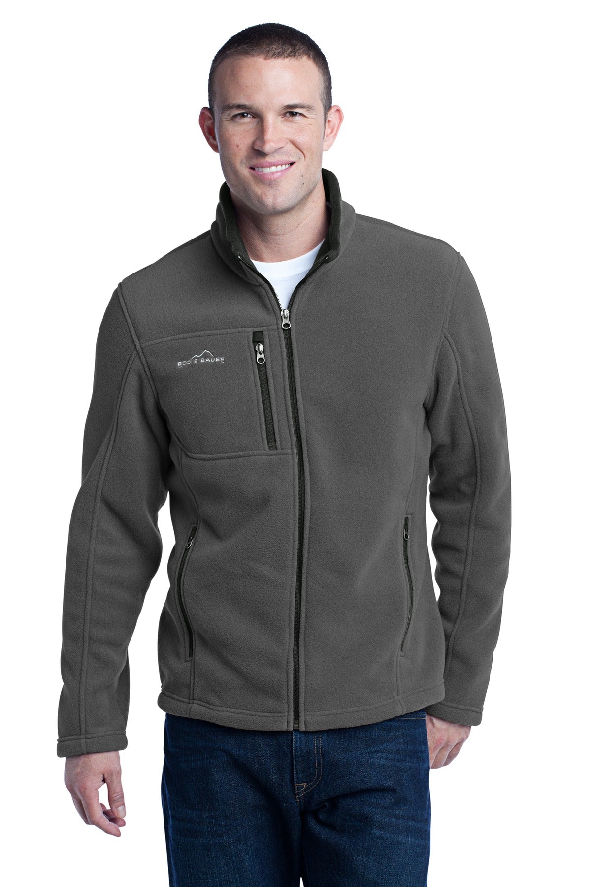 Eddie Bauer Full-Zip Fleece Jacket. EB200 Grey Steel