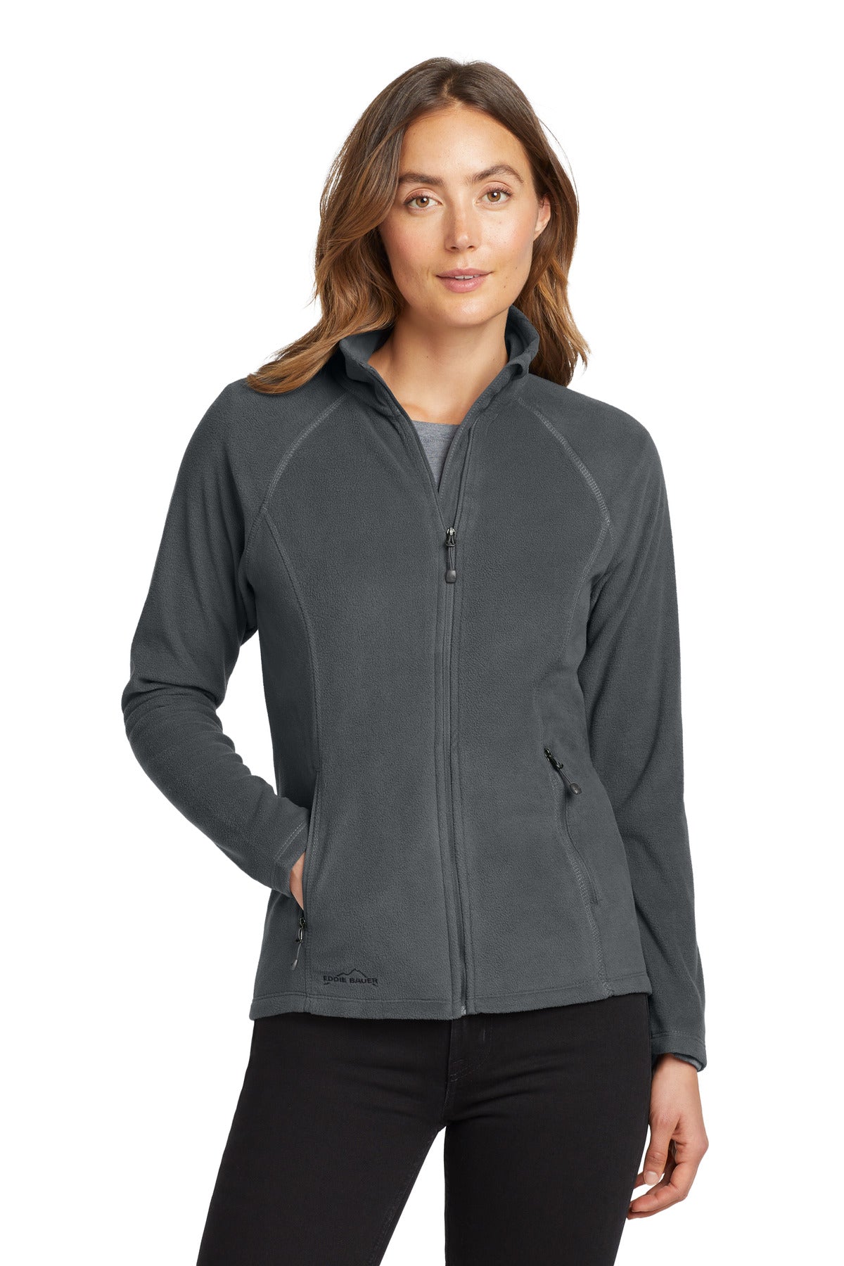 Eddie Bauer Women's Full-Zip Microfleece Jacket. EB225 Grey Steel
