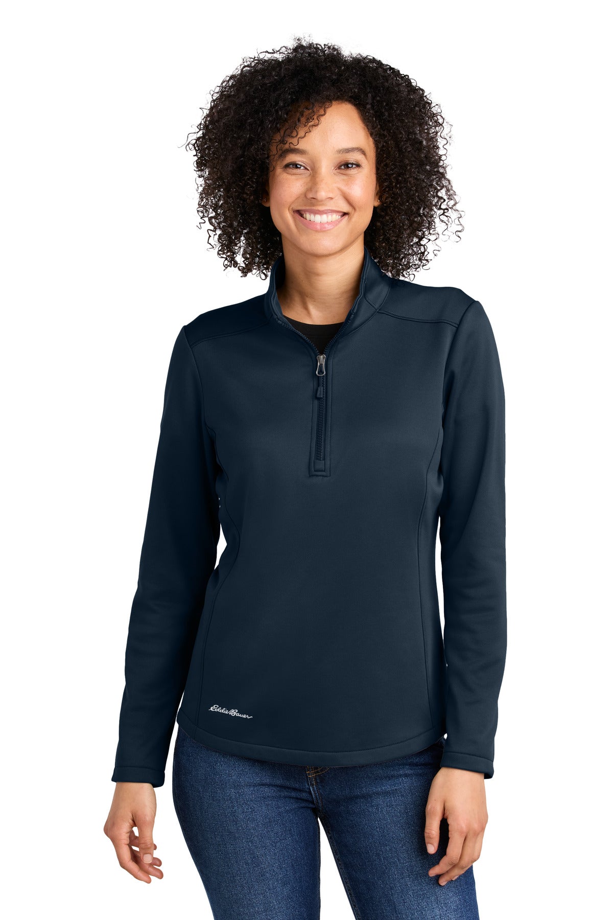 Eddie Bauer Women's Smooth Mid Layer Fleece 1/2-Zip EB2370 River Blue Navy