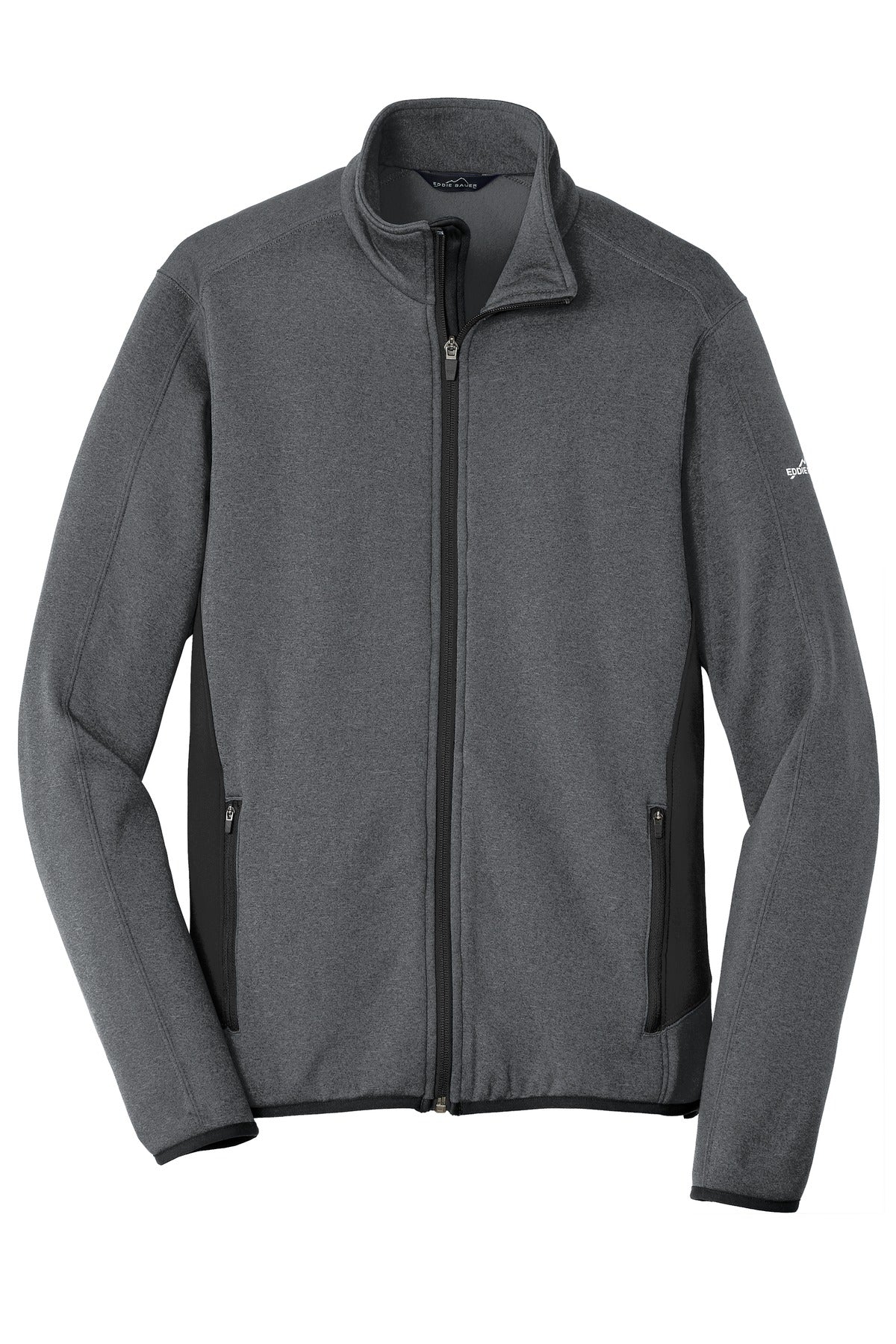 Eddie Bauer Full-Zip Heather Stretch Fleece Jacket. EB238 Dark Charcoal Heather