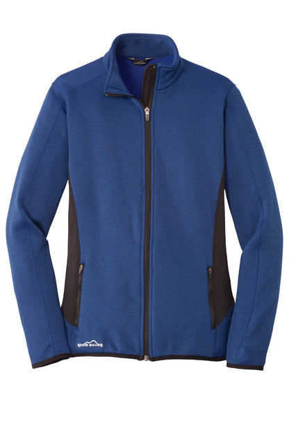 Eddie Bauer Women's Full-Zip Heather Stretch Fleece Jacket. EB239 Blue Heather