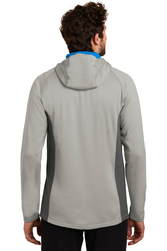 Eddie Bauer Sport Hooded Full-Zip Fleece Jacket. EB244 Grey Cloud/ Grey Steel/ Expedition Blue