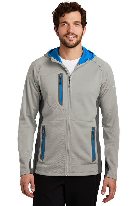 Eddie Bauer  Sport Hooded Full-Zip Fleece Jacket. EB244 Grey Cloud/ Grey Steel/ Expedition Blue