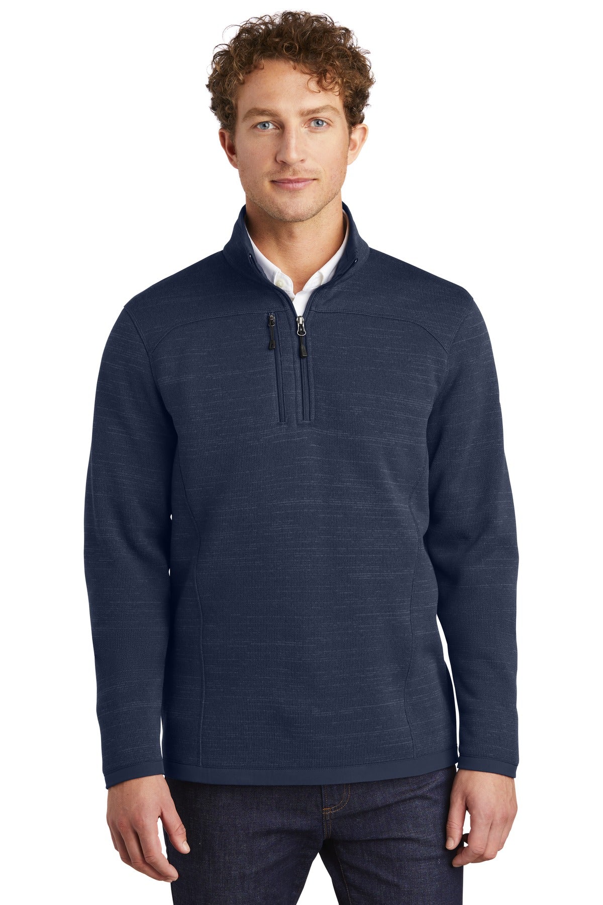 Eddie Bauer  Sweater Fleece 1/4-Zip. EB254 River Blue Navy Heather