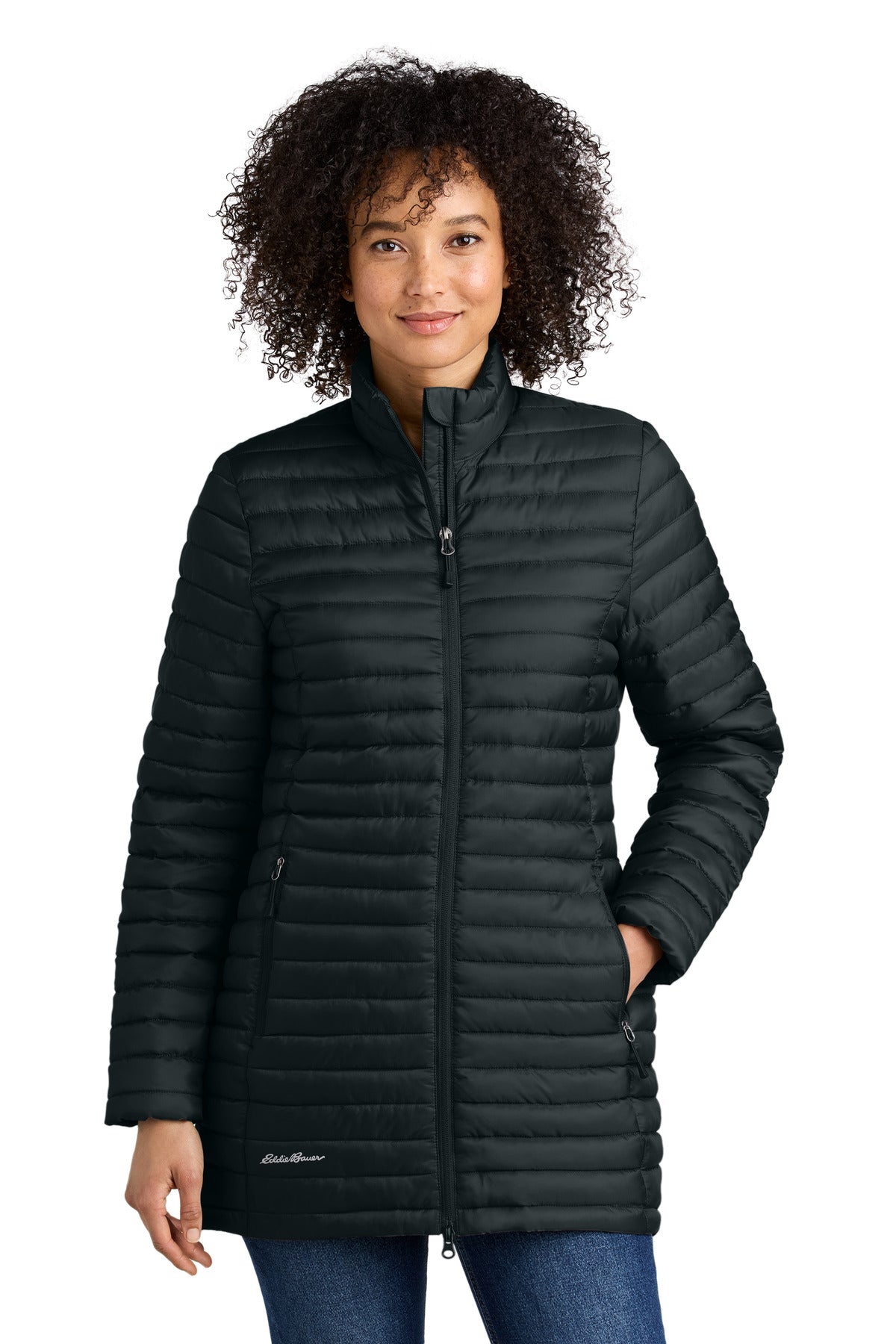 Eddie Bauer Women's Packable Quilted Full-Zip EB515 Black