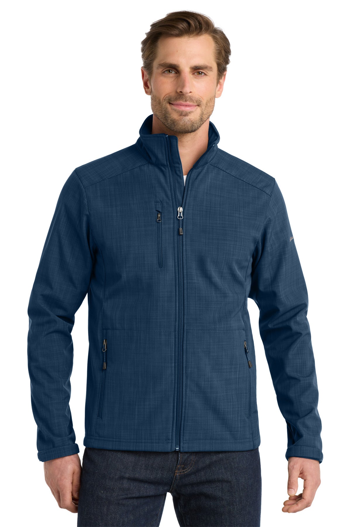 Eddie Bauer Shaded Crosshatch Soft Shell Jacket EB532 Blue