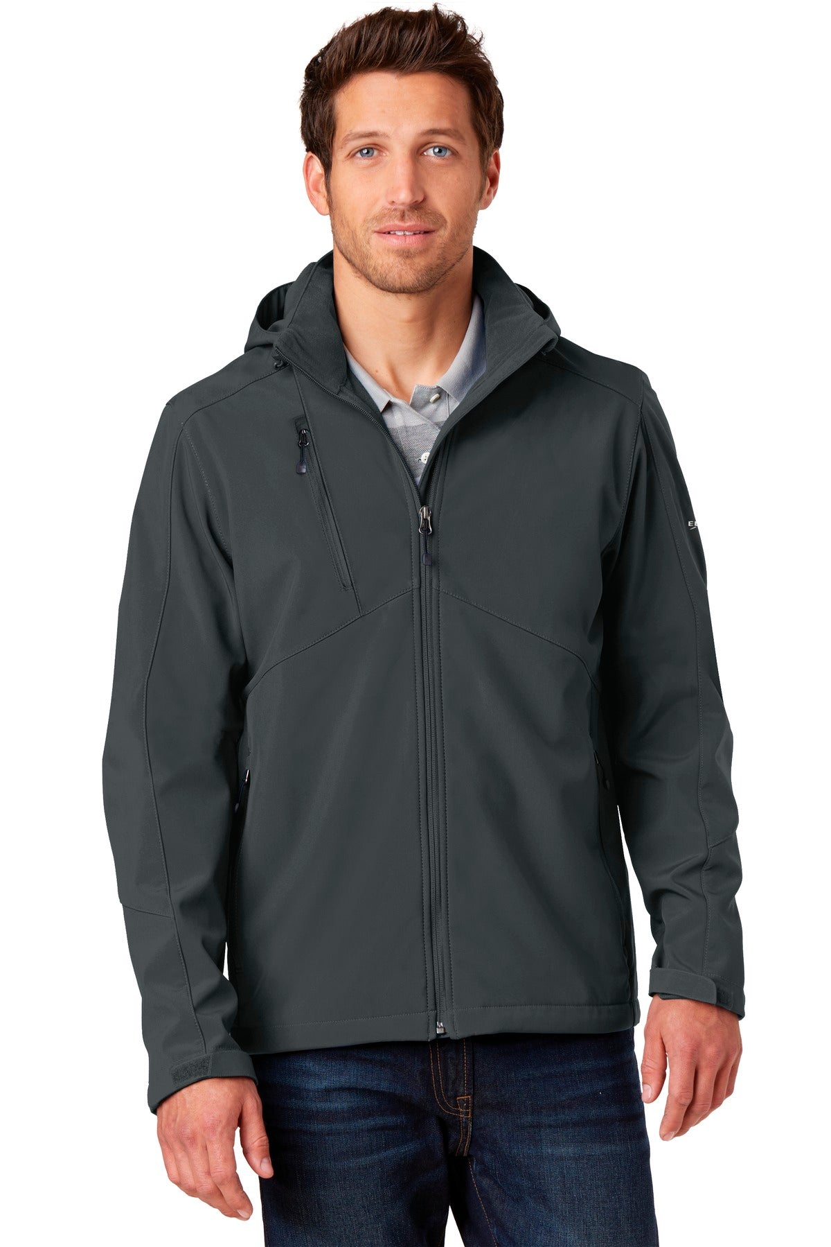 Eddie Bauer Hooded Soft Shell Parka. EB536 Grey Steel