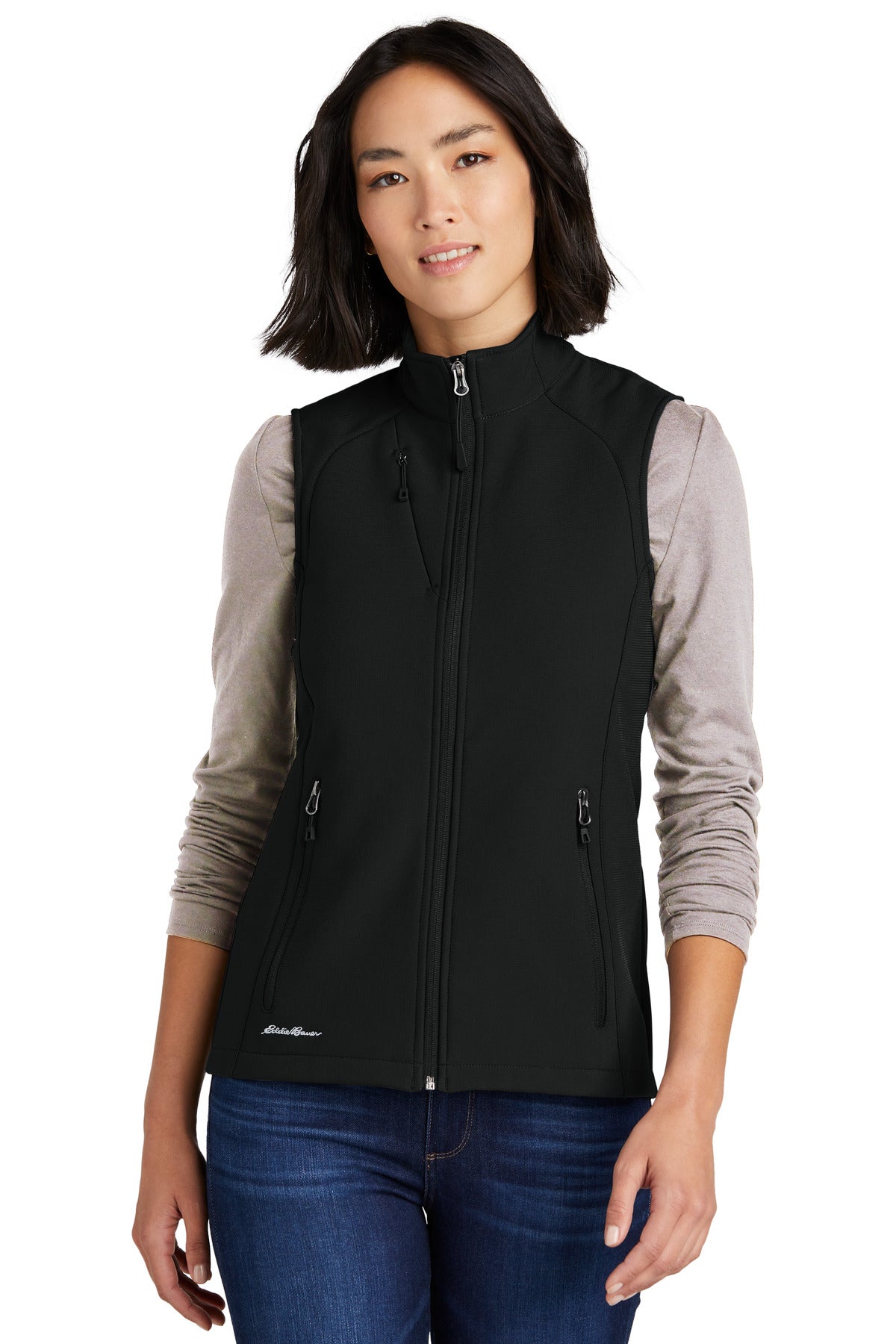 Eddie Bauer Women's Stretch Soft Shell Vest EB547 Deep Black