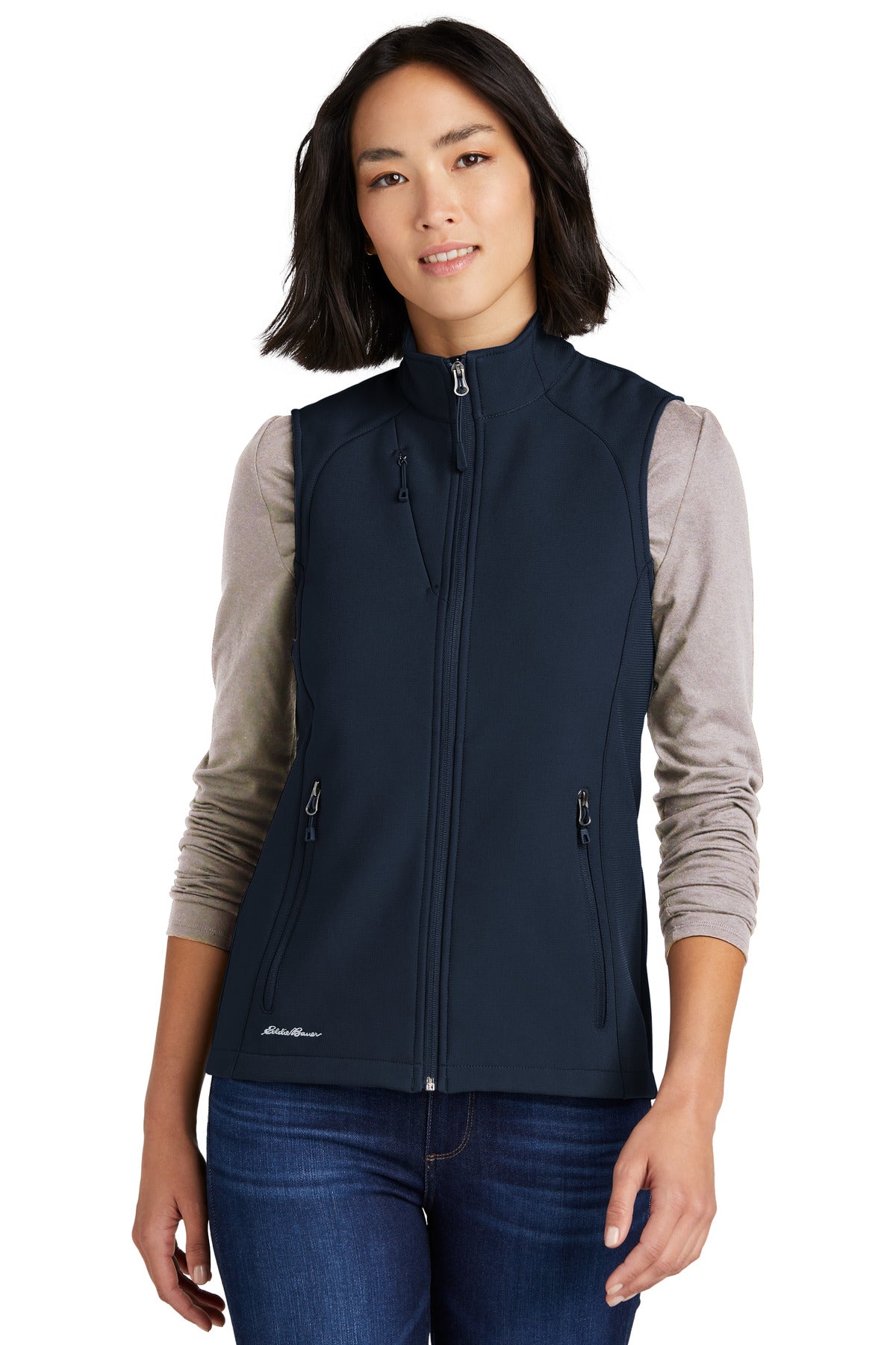 Eddie Bauer Women's Stretch Soft Shell Vest EB547 River Blue Navy