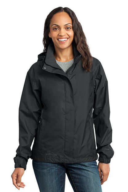 Eddie Bauer Women's Rain Jacket EB551 Black/Steel Grey