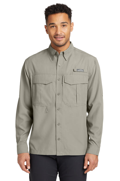 Eddie Bauer Long Sleeve Performance Fishing Shirt. EB600 Driftwood