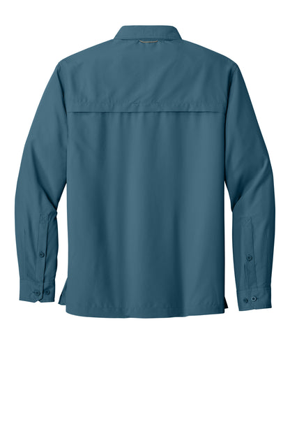 Eddie Bauer Long Sleeve Performance Fishing Shirt. EB600 Gulf Teal