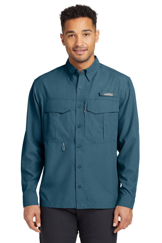 Eddie Bauer Long Sleeve Performance Fishing Shirt. EB600 Gulf Teal