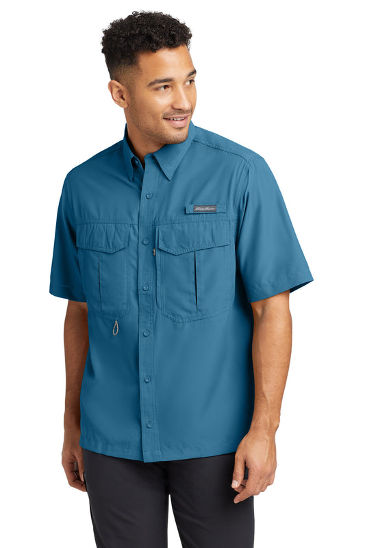 Eddie Bauer Short Sleeve Performance Fishing Shirt EB602 Gulf Teal