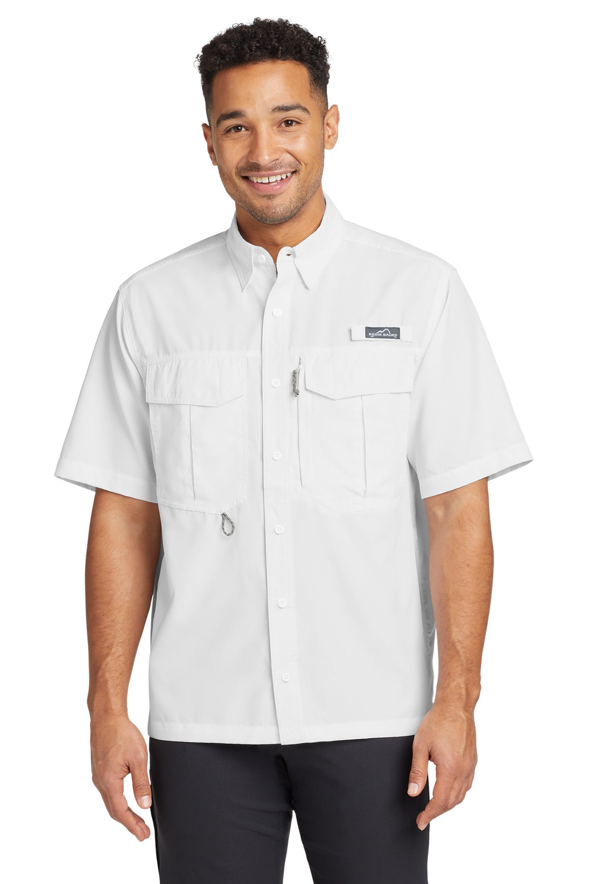 Eddie Bauer Short Sleeve Performance Fishing Shirt EB602 White