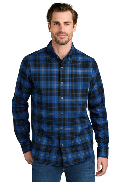 Eddie Bauer Long Sleeve Favorite Flannel Plaid Shirt EB610 Cobalt Tartan