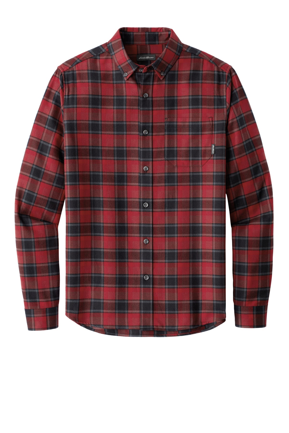 Eddie Bauer Long Sleeve Favorite Flannel Plaid Shirt EB610 Red Highland Plaid