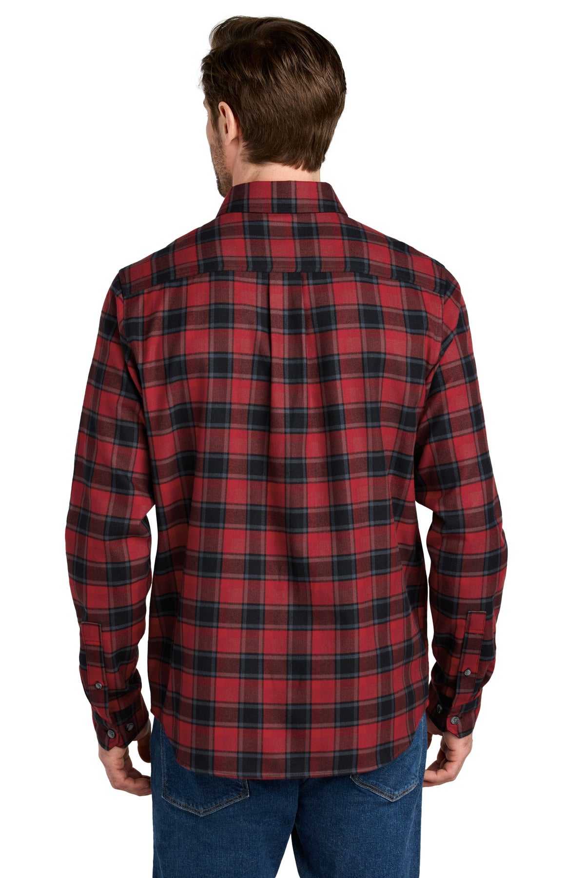 Eddie Bauer Long Sleeve Favorite Flannel Plaid Shirt EB610 Red Highland Plaid