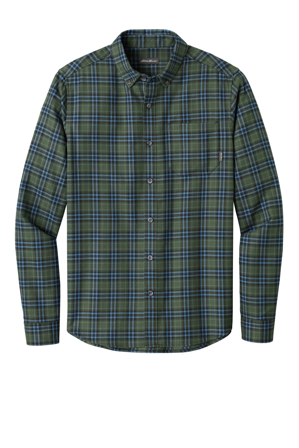 Eddie Bauer Long Sleeve Favorite Flannel Plaid Shirt EB610 Soft Olive Plaid