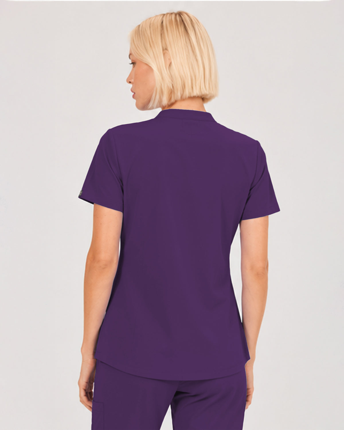 Foundry Women's 1055 Arden 2 Pocket Mandarin Top Eggplant
