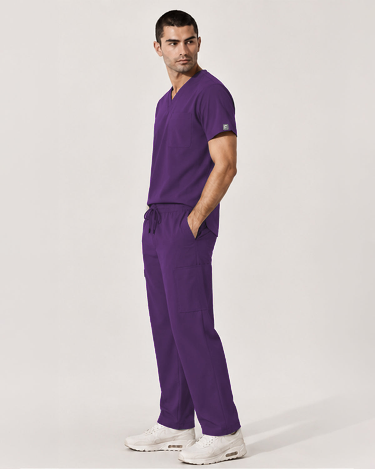 Foundry Men's 1505 Cobalt Men'S 1 Pocket V-Neck Top Eggplant