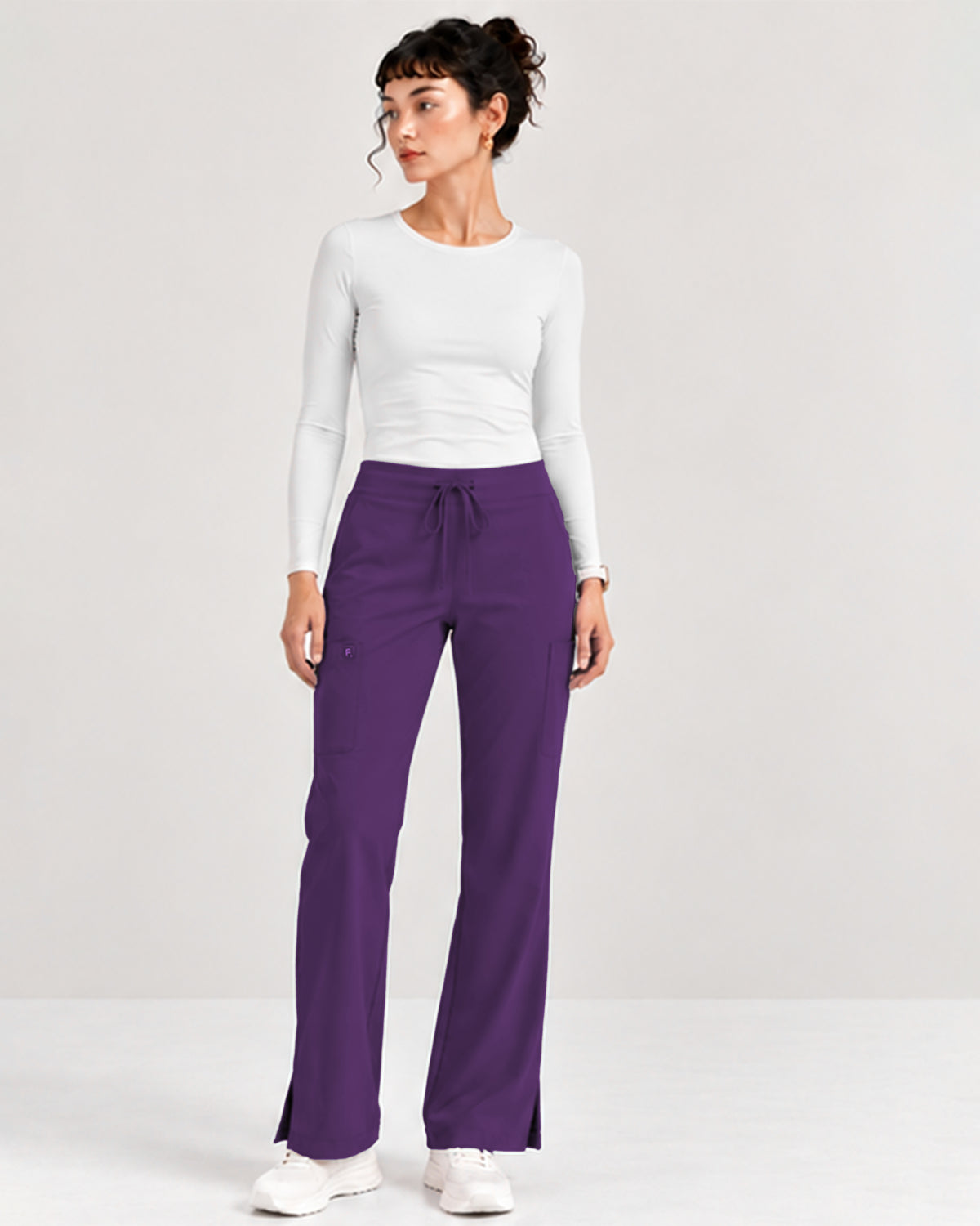 Foundry Women's 2005 Jasmine 5 Pocket Mini Flare Cargo Pant Eggplant
